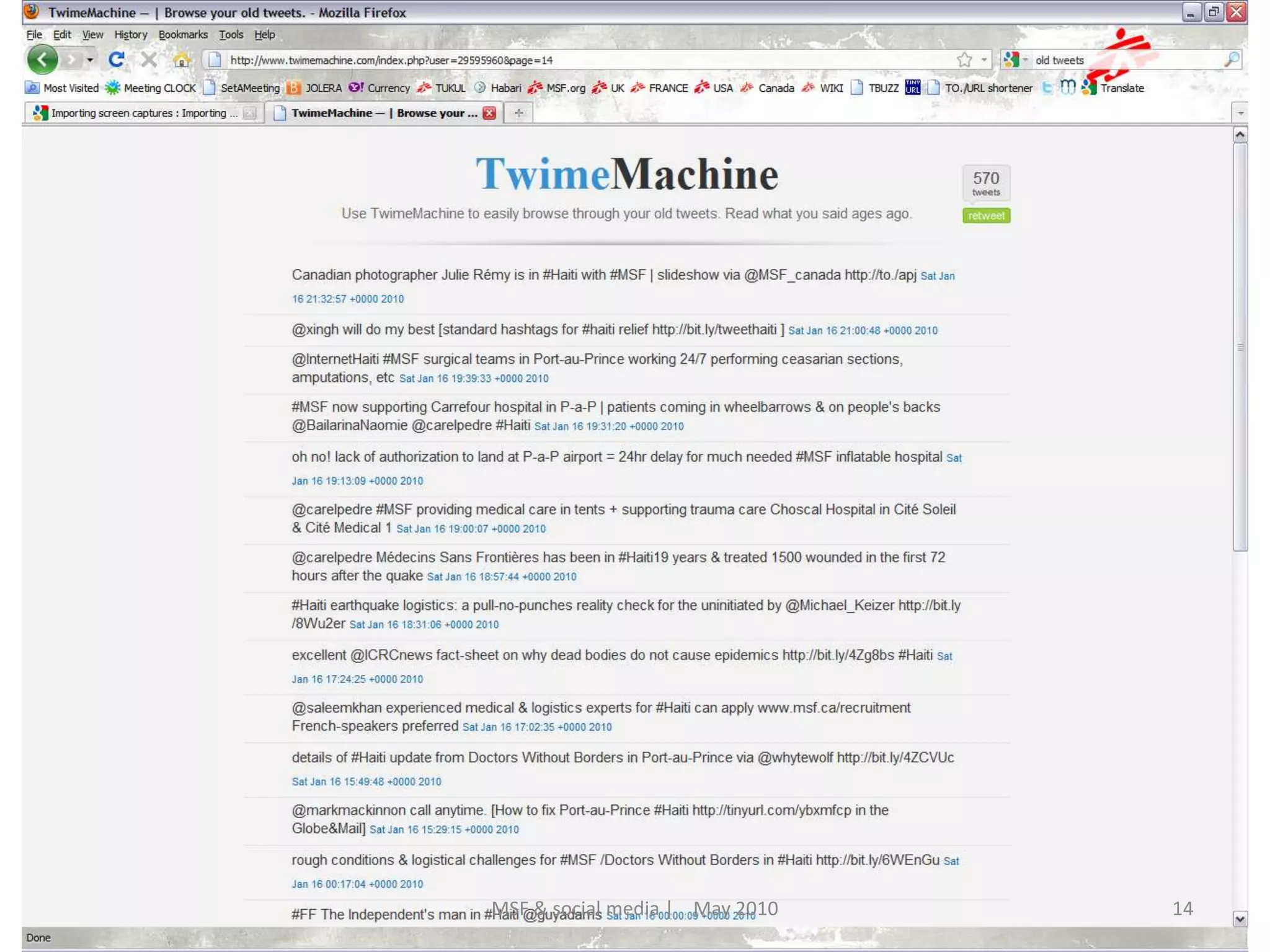 14MSF & social media |    May 2010