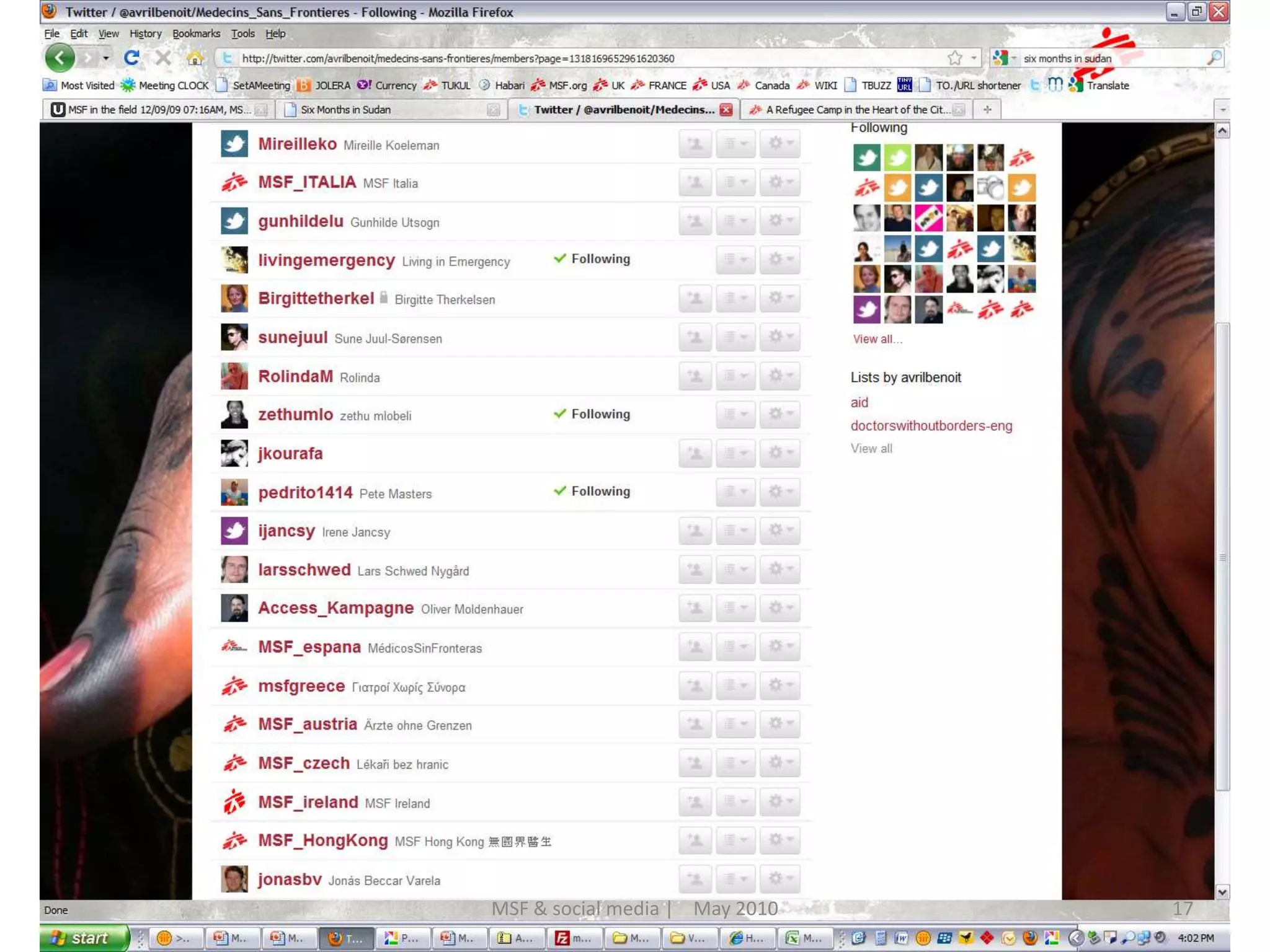 17MSF & social media |    May 2010