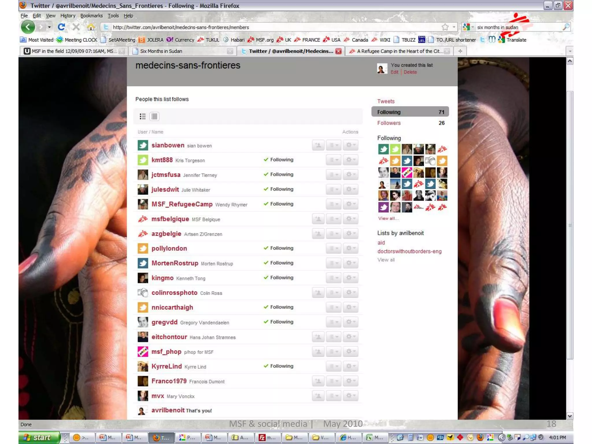 18MSF & social media |    May 2010