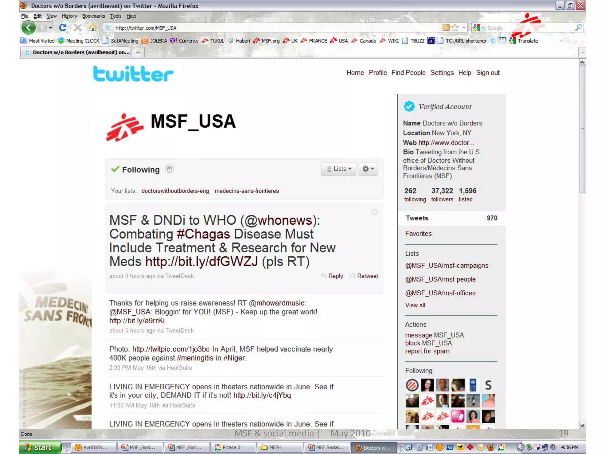 19MSF & social media |    May 2010