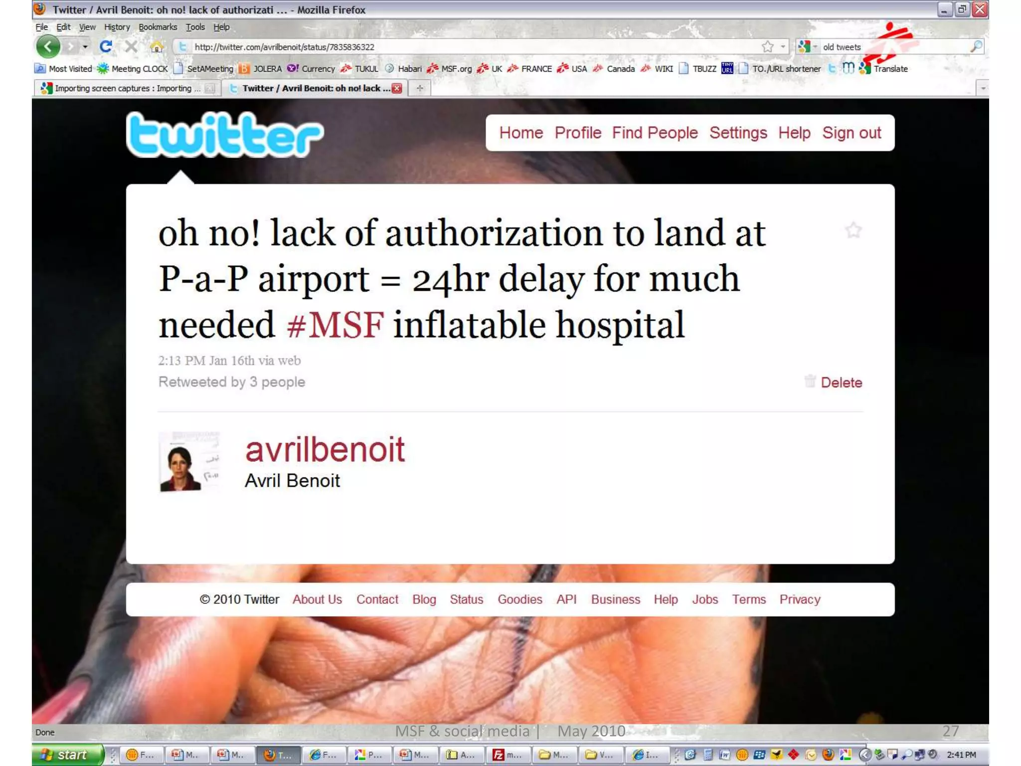 27MSF & social media |    May 2010