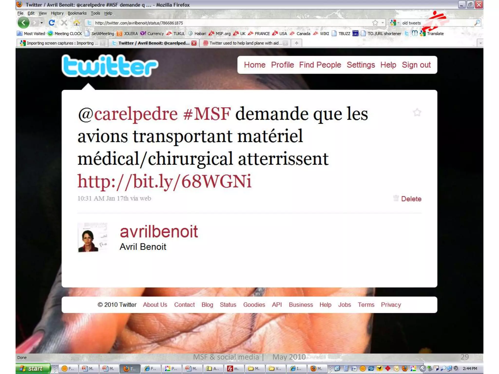 29MSF & social media |    May 2010