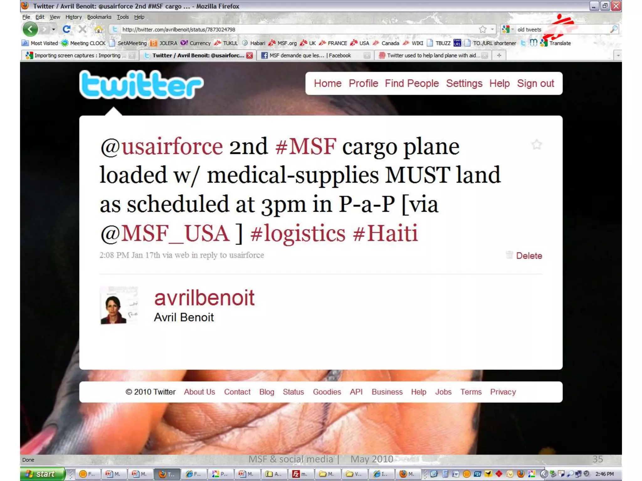 35MSF & social media |    May 2010