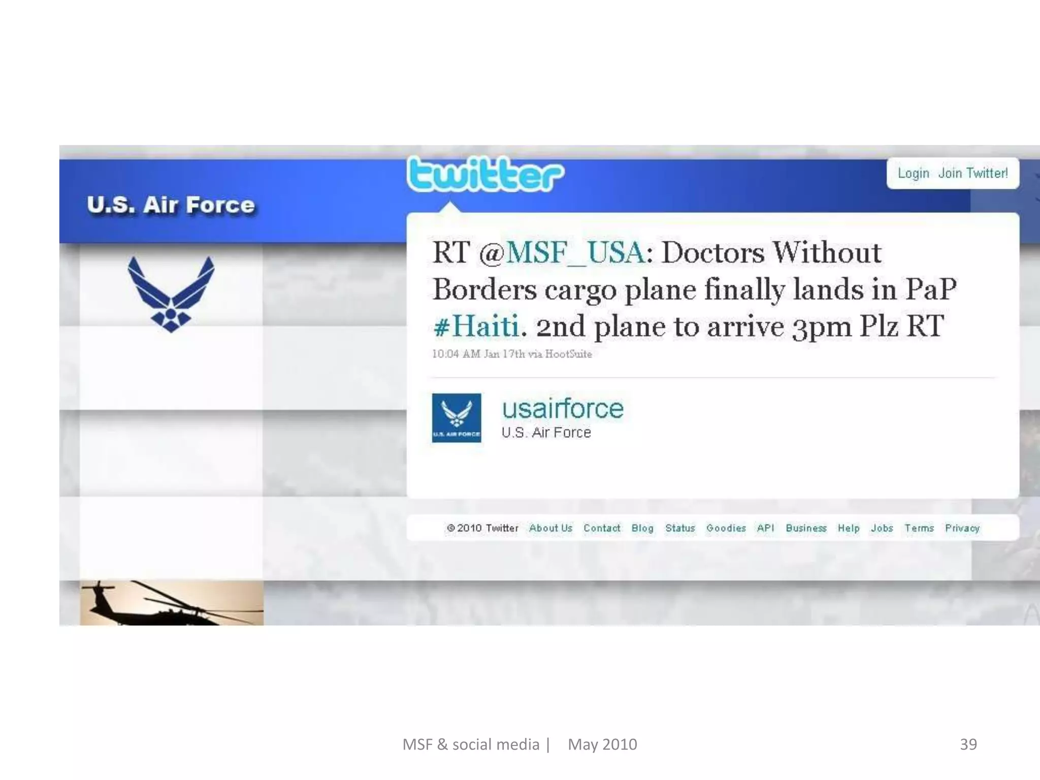 39MSF & social media |    May 2010