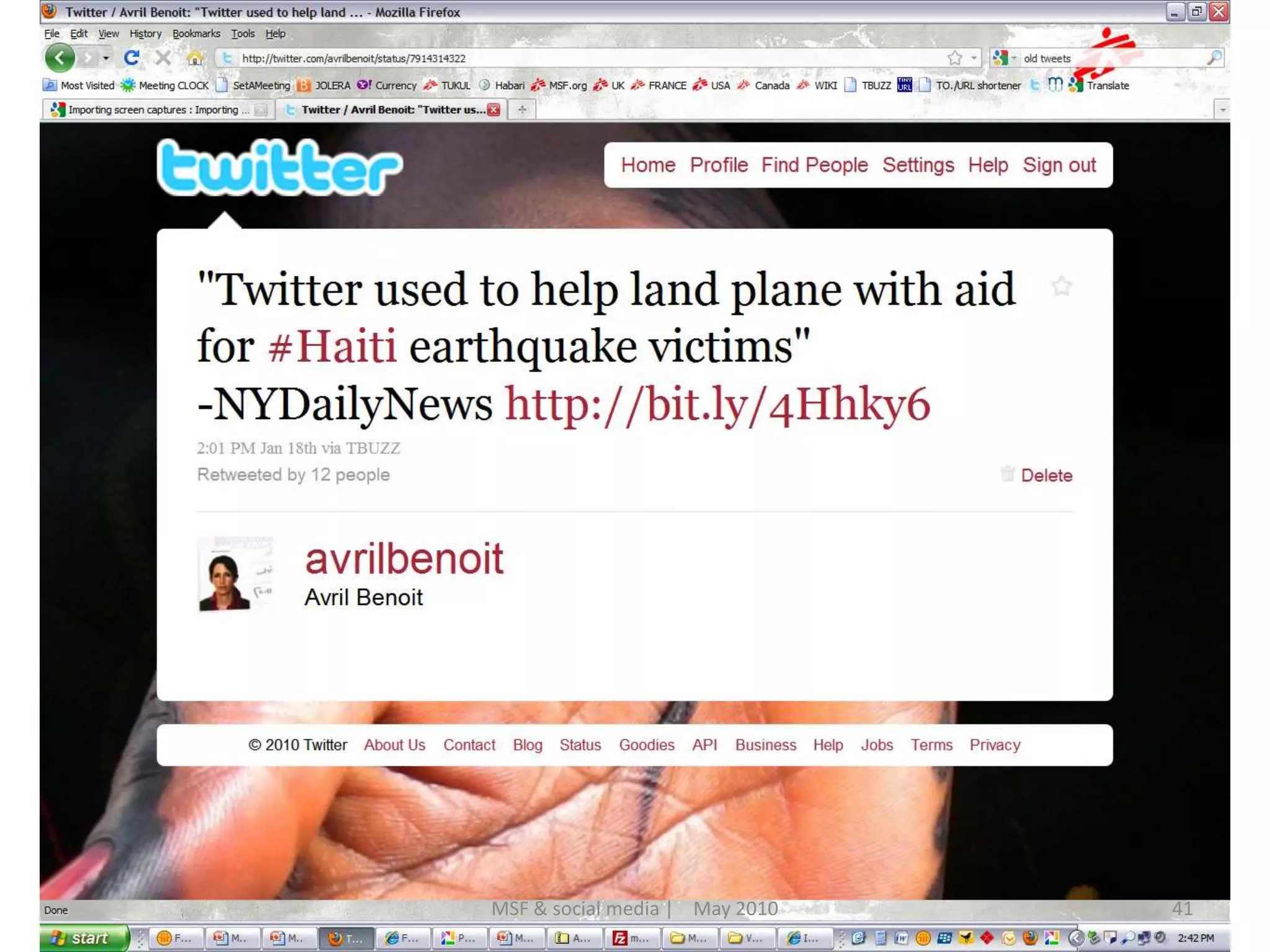 41MSF & social media |    May 2010