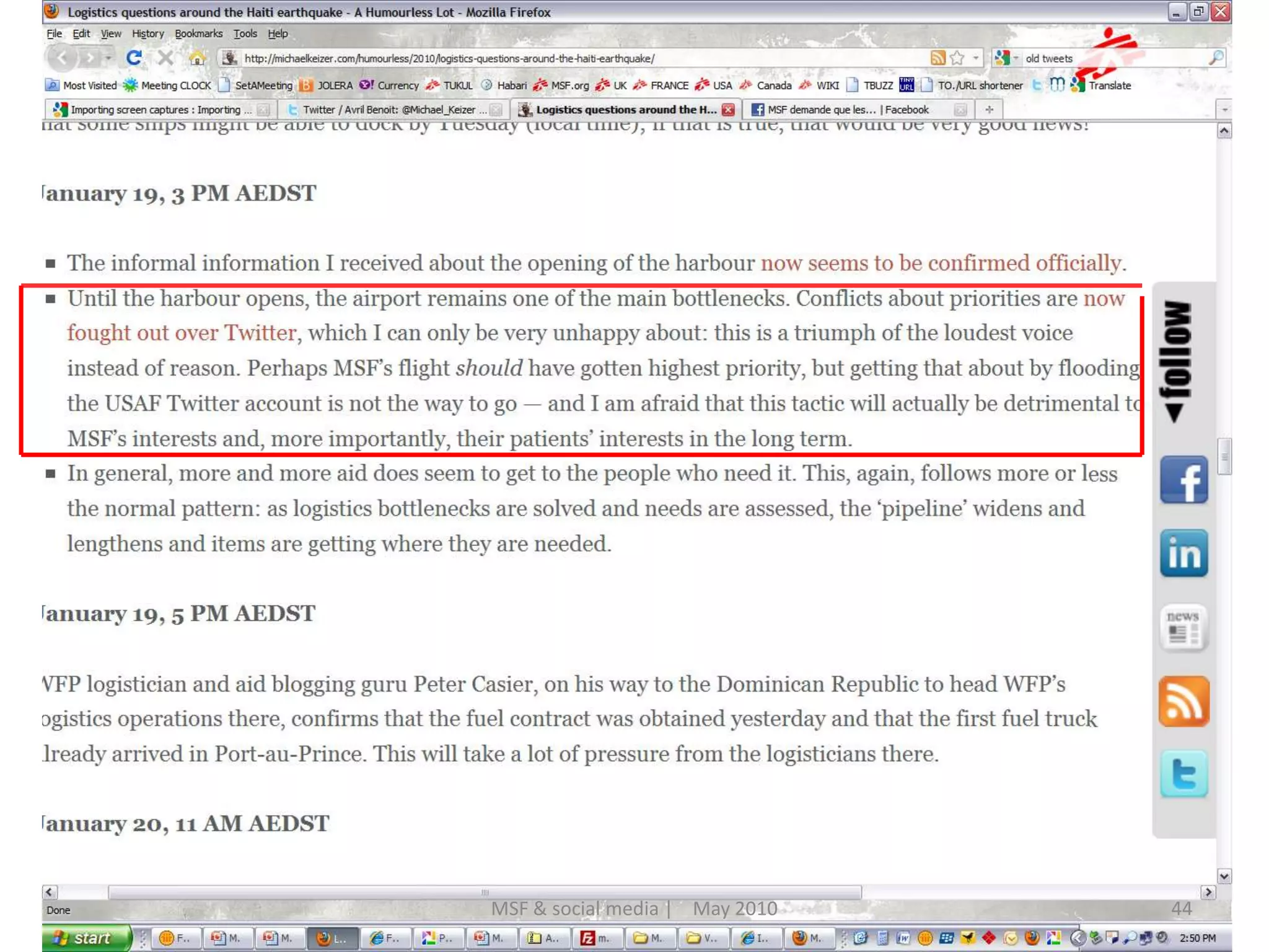 44MSF & social media |    May 2010