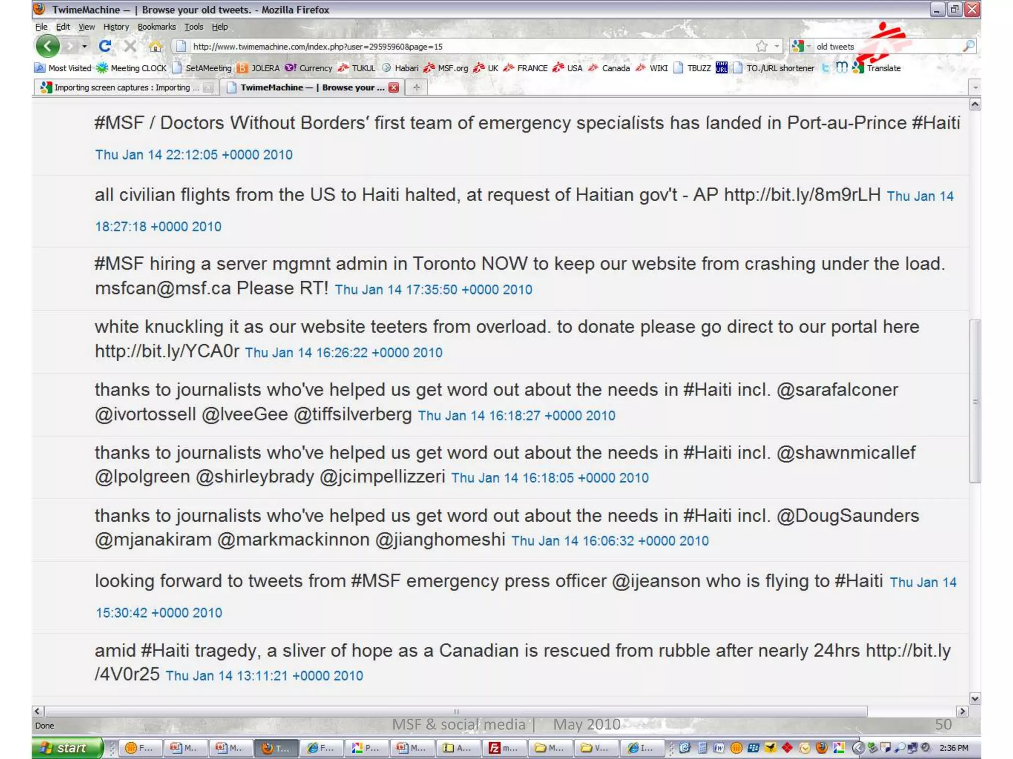 50MSF & social media |    May 2010