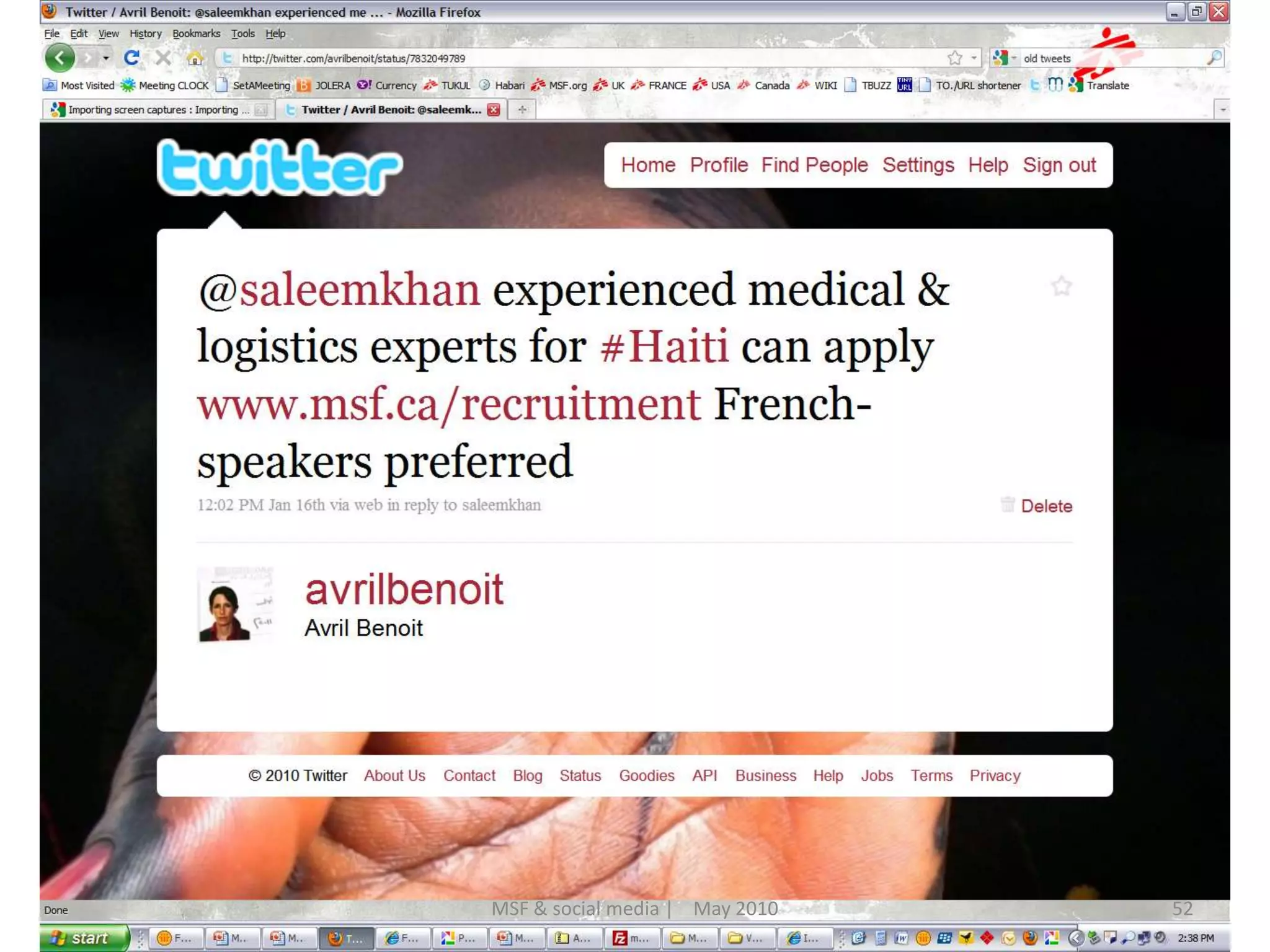 52MSF & social media |    May 2010