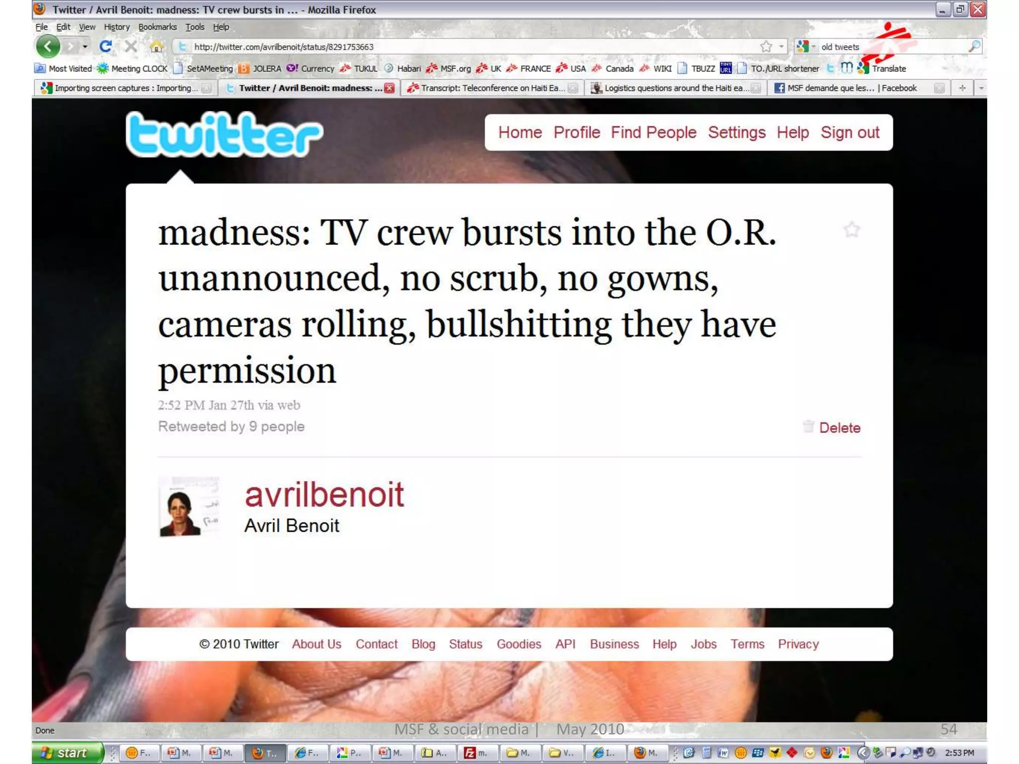 54MSF & social media |    May 2010