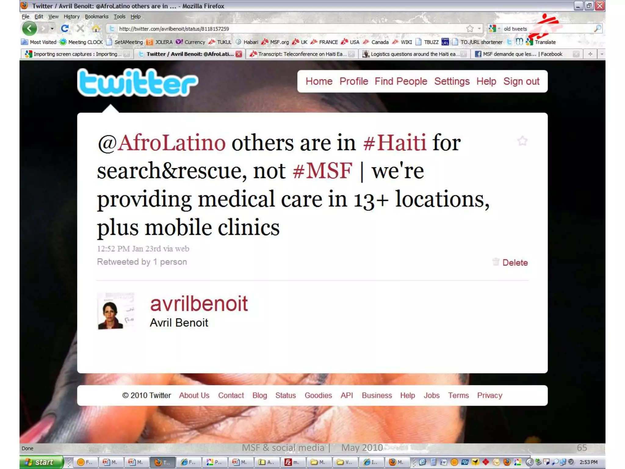 65MSF & social media |    May 2010