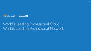 World’s Leading Professional Cloud +
World’s Leading Professional Network
24
 
