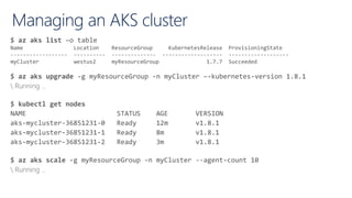 Managing an AKS cluster
 
