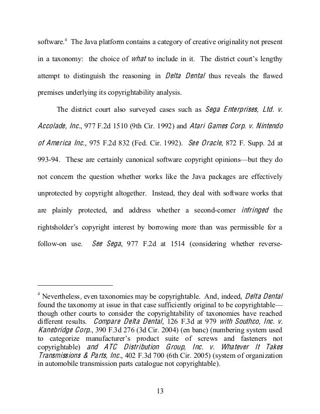 sega enterprises ltd v accolade inc Sega enterprises ltd v accolade, inc federal circuit: ninth circuit: accolade reviewed the sega code again and added a header file consisting of 20 to 25 bytes . sega enterprises ltd v accolade inc Sega enterprises ltd v accolade, inc federal circuit: ninth circuit: accolade reviewed the sega code again and added a header file consisting of 20 to 25 bytes .