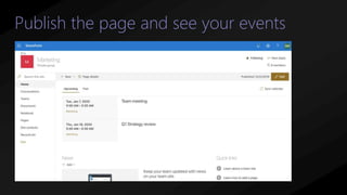 Publish the page and see your events
 