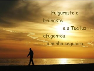 Fulguraste e
brilhaste
            e a Tua luz
afugentou
 a minha cegueira.
 