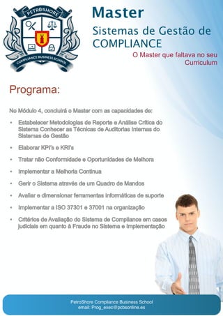 Master em Sistemas de Gestão de Compliance