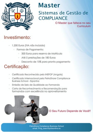 Master em Sistemas de Gestão de Compliance