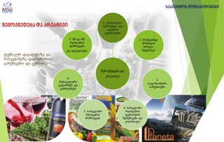 შემოქმედება და კრეატივი 
ტექნიკურ დავალებაზე და მარკეტინგზე დაყრდნობით ვამუშავებთ და ვქმნით.... 
შემოქმედება და კრეატივი 
1. კრეატიული სტრატეგია და იდეების გენერირება 
2. ბრენდინგი (ბრენდის სრული შეფუთვა) 
3. სადიზაინერო სამუშაოები 
4. სარეკლამო რგოლების სცენარების შემუშავება და კოპირაიტი 
5. სარეკლამო მესიჯების მომზადება 
6. მუსიკალური გაფორმება და გახმოვანება 
7. 2D და 3D რგოლების დამზადება 
და ადაპტირება 
სააგენტოს მომსახურებები  