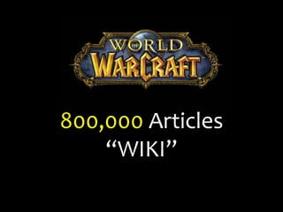 800,000 Articles
    “WIKI”
 