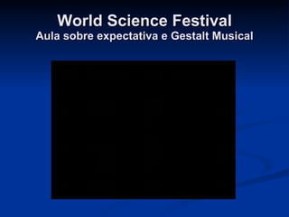 World Science Festival Aula sobre expectativa e Gestalt Musical 