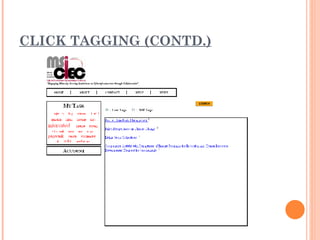 CLICK TAGGING (CONTD.) 