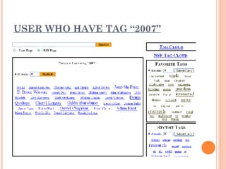 USER WHO HAVE TAG “2007” 