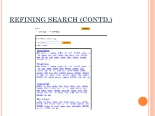 REFINING SEARCH (CONTD.) 