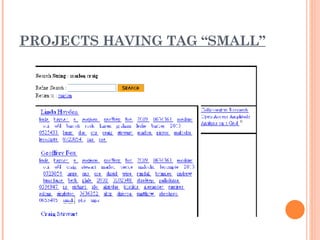 PROJECTS HAVING TAG “SMALL” 