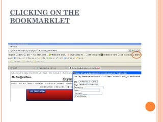 CLICKING ON THE BOOKMARKLET 