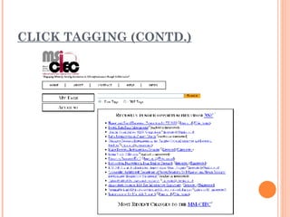 CLICK TAGGING (CONTD.) 