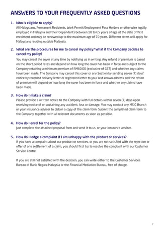 MSIG Malaysia Bodyguard Personal Accident Insurance Plan arranged by ...