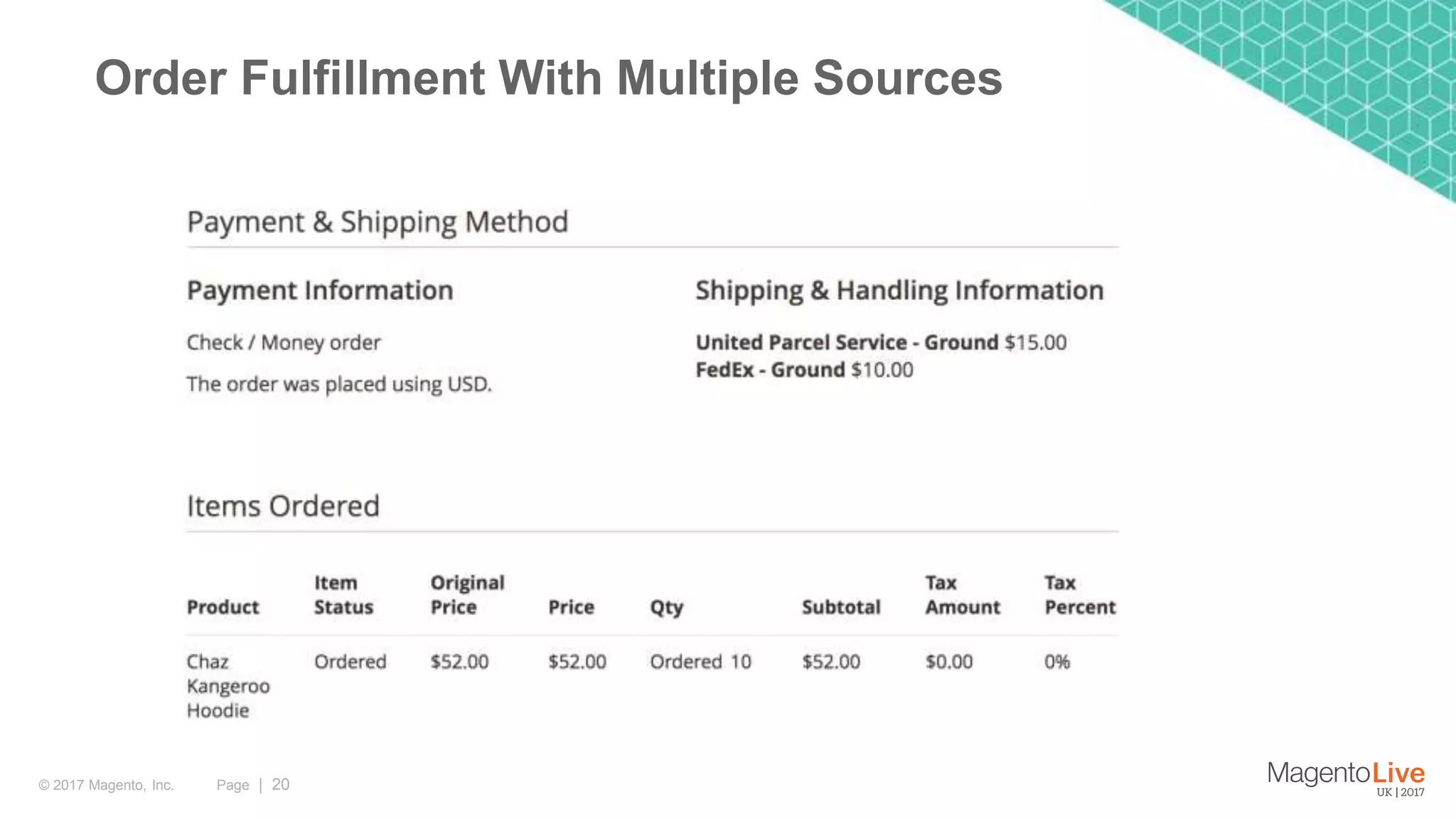 Page | 20© 2017 Magento, Inc. Order Fulfillment With Multiple Sources 