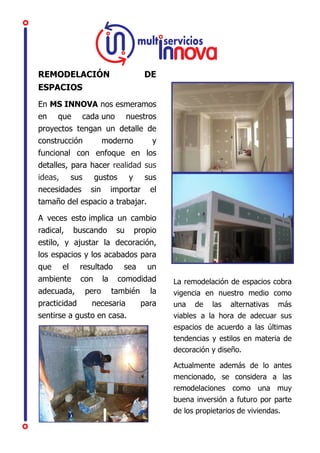 Ms Innova MS INNOVA SOLUCIONES PARA AMBIENTES DE HOGAR Y OFICINA | PDF