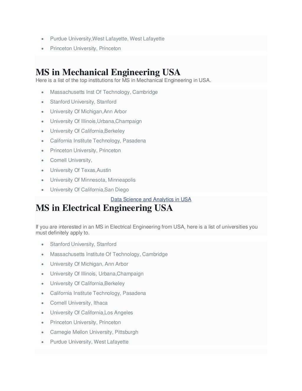Study MS In USA Top Universities For MS Courses In USA