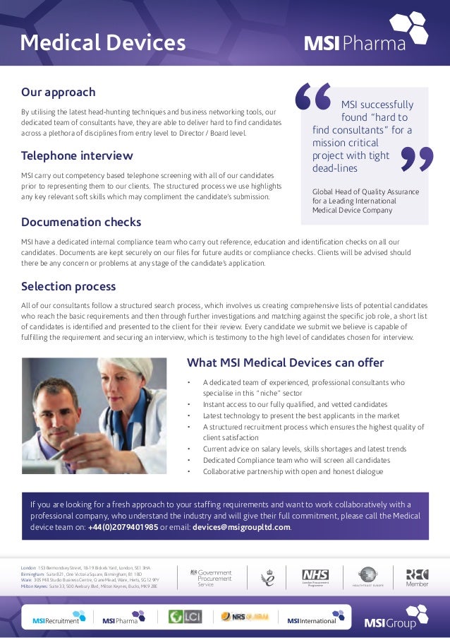 Medical devices staffing