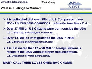 www.MSI-Telecoms.com THE COMPANYLeadership & ExperienceBoris Linares Esq., Corporate CounselWith over ten years of experience since he graduated with his Juris Doctorate in 1998 from St. John’s University, Boris has worked his way up to be the Principal Partner with Linares & Associates, P.C. out of Bayside, NY.  Boris specializes in Corporate Law and had previously interned with The Counsel of the City of New York.  He also worked as an Attorney for prestigious firms such as Law Offices Of Jacob Oresky and Feldman, Kramer & Monaco, P.C. before starting his own practice.