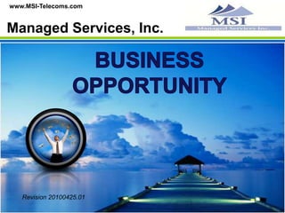 MSI WiFi Unlimited gives you mobility and the freedom to make unlimited calls to US,    Canada & Puerto Rico from anywhere in the world that you have a High Speed WiFi   connectionMSI Productswww.MSI-Telecoms.comMSI IP-PBX ServiceMSI IP-PBX Solution for small to midsize businesses for as low as $49.95 / Month