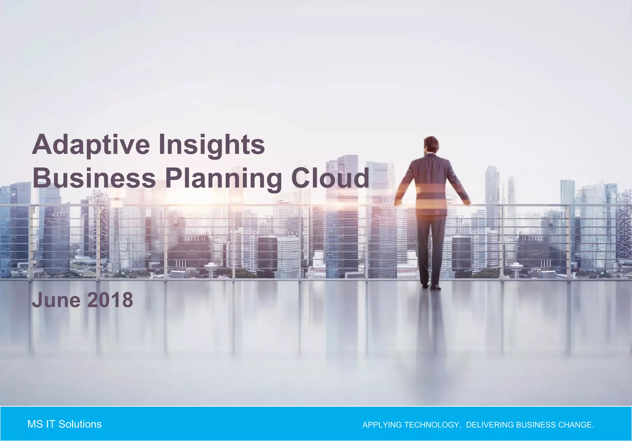 MSIT Adaptive Insights Brochure 2018 PPT