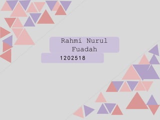Rahmi Nurul
Fuadah
1202518
 