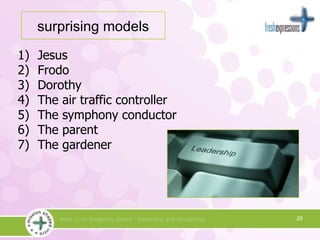 29 Jesus Frodo Dorothy The air traffic controller The symphony conductor The parent The gardener surprising models