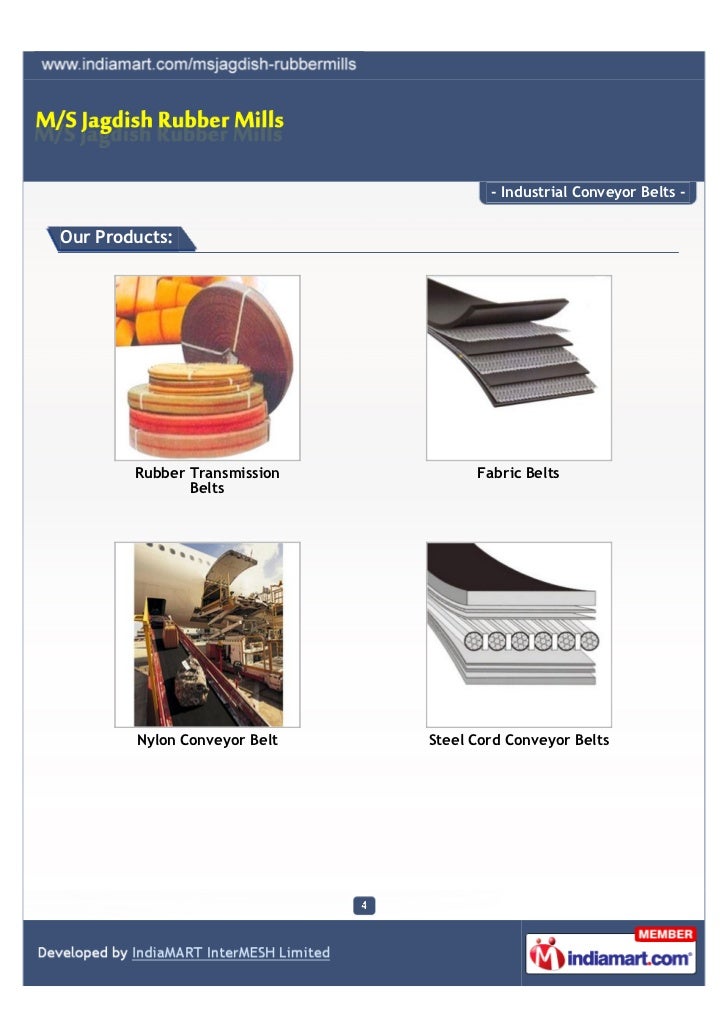 M/S Jagdish Rubber Mills, Jalandhar, Industrial Conveyor Belts