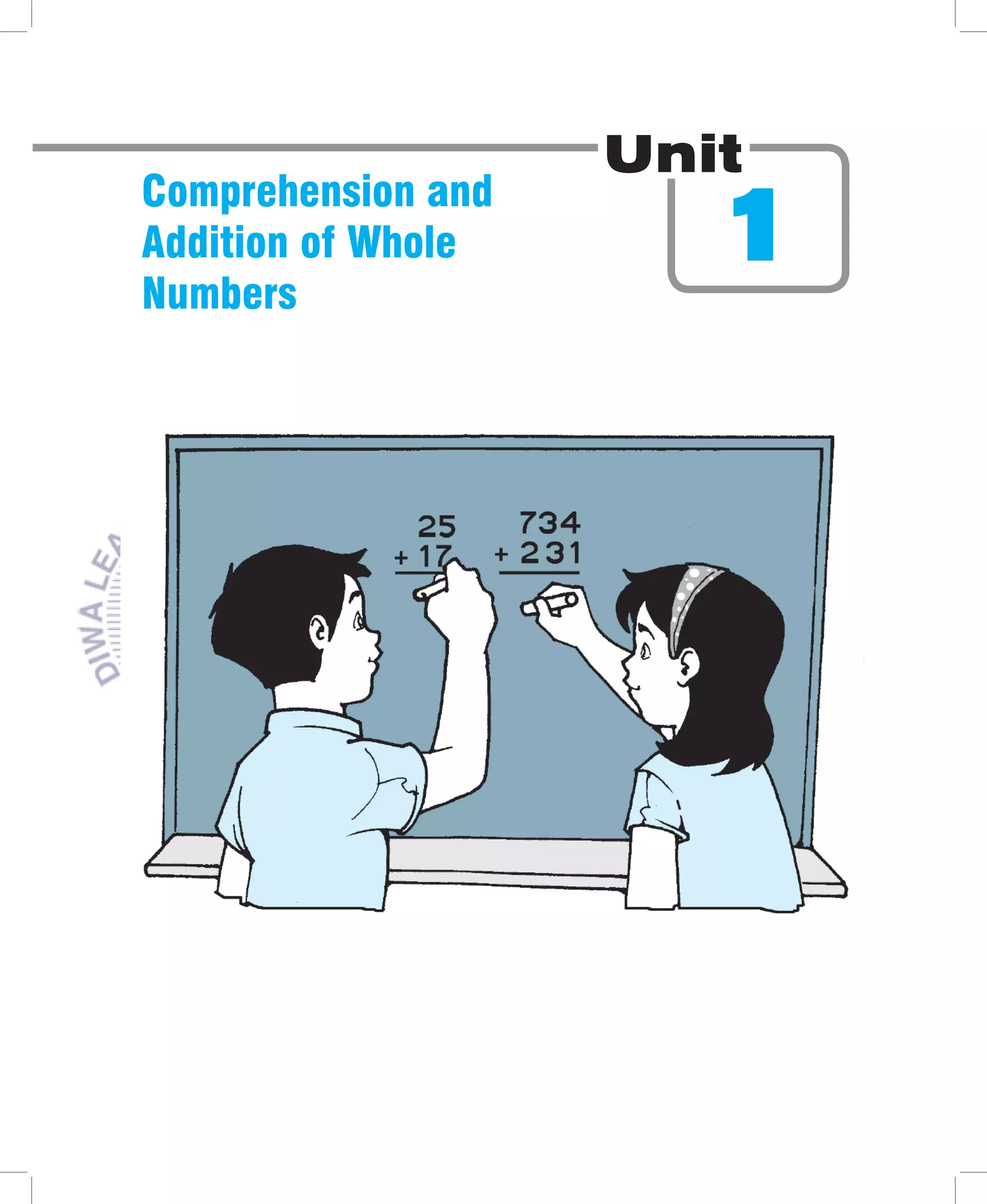 Unit
Comprehension and
Addition of Whole
Numbers
 