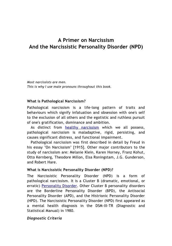 case study of narcissistic personality disorder