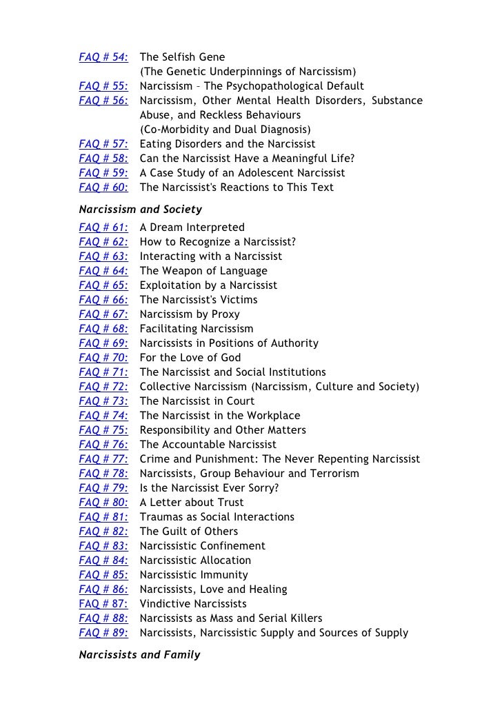 Malignant Self Love Narcissism Revisited Excerpts