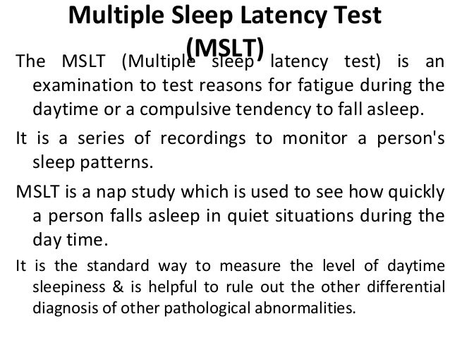 Mslt Multiple Sleep Latency Test Mslt And Maintenance Of Wakefulne Mslt Multiple Sleep Latency Test Mslt And Maintenance Of Wakefulne