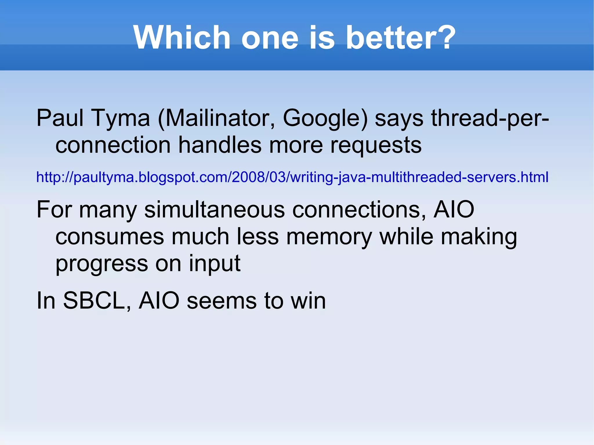 Comet: Server waits to respond until some event occurs (faking two-way communication) 