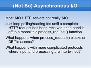 Server is focused on I/O 