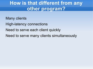 Overview of Common Lisp HTTP servers employing these techniques 