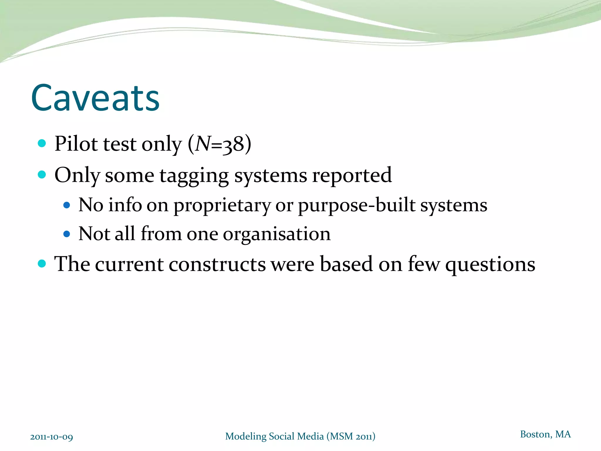 Structural Model2011-10-09Modeling Social Media (MSM 2011)p<0.01