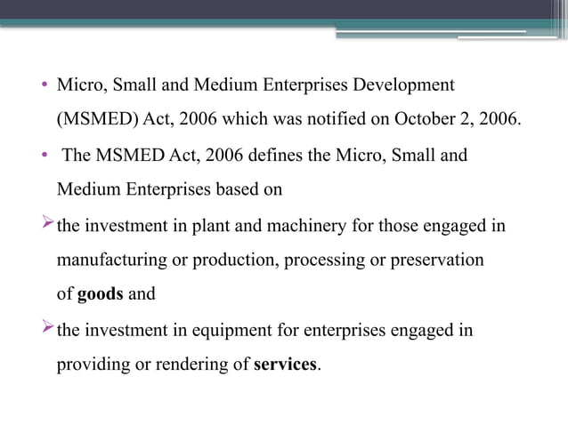 MSME.pptx. details on msme, introduction | PPT
